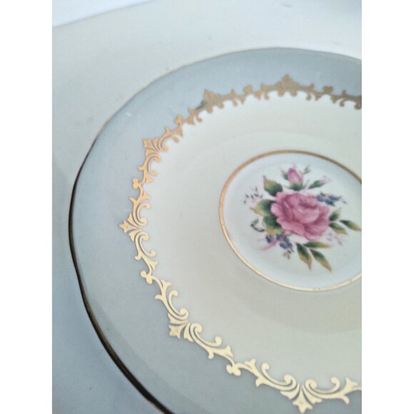 Vintage Aynsley Lancaster Pattern Grey Teacup and Saucer #7610 - Picture 7 of 16